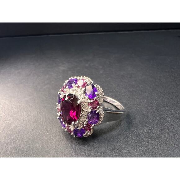 NEW rhodolite garnet and amethyst ring in sterling silver size 7 - Picture 16 of 16